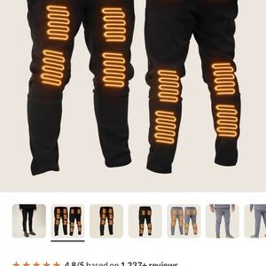 Heated Jogger Pants with Knee & Thigh Warmers - Black